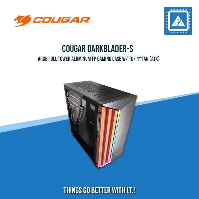 COUGAR DARK BLADER-S RGB FULLTOWER BRUSH ALUMINUM FRONT PANEL TEMPERED GLASS COUGAR DARK BLADER-S RGB FULLTOWER BRUSH ALUMINUM FRONT PANEL TEMPERED GLASS